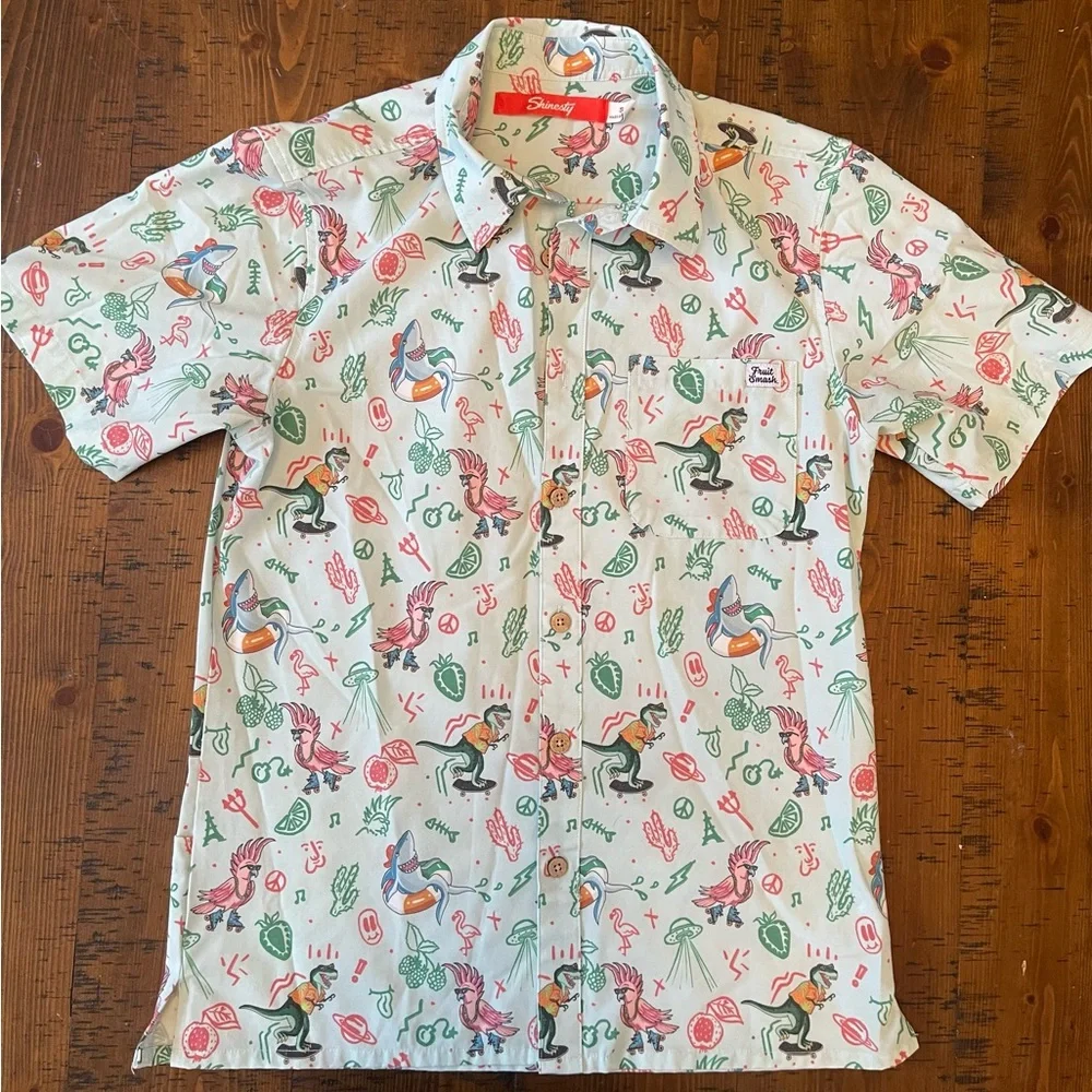 SHINESTY Fruit Smash Men's Graphic Print Shirt. Size Small. - Picture 2 of 3